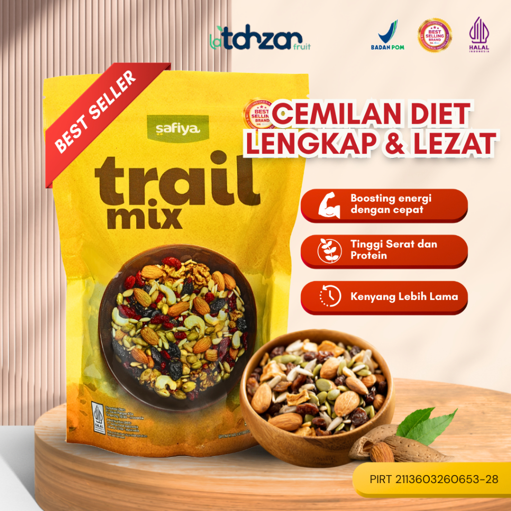 

Trail Mix Safiya 250 gr Mix Dried Fruit Nut and Seed Snack Diet Sereal Mix Nuts Premium