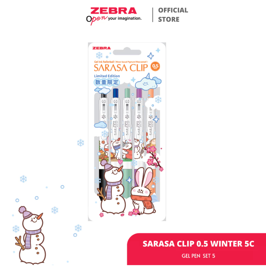 

ZEBRA Sarasa Clip Pulpen Gel 0.5mm Winter Animal Series Gel Pen Limited Edition Alat Tulis [Per Set]