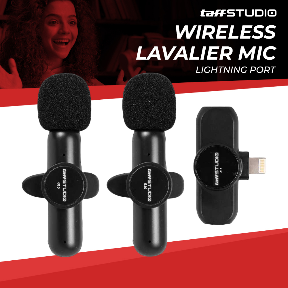 MIC WIRELESS Wireless Lavalier Microphone Vlogger Lightning 2 Mic 2.4GHz - G10 - Black