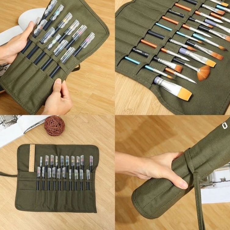 

KODE H53N Tas Penyimpanan Kuas Lukis Tempat Pencil Gambar Roll