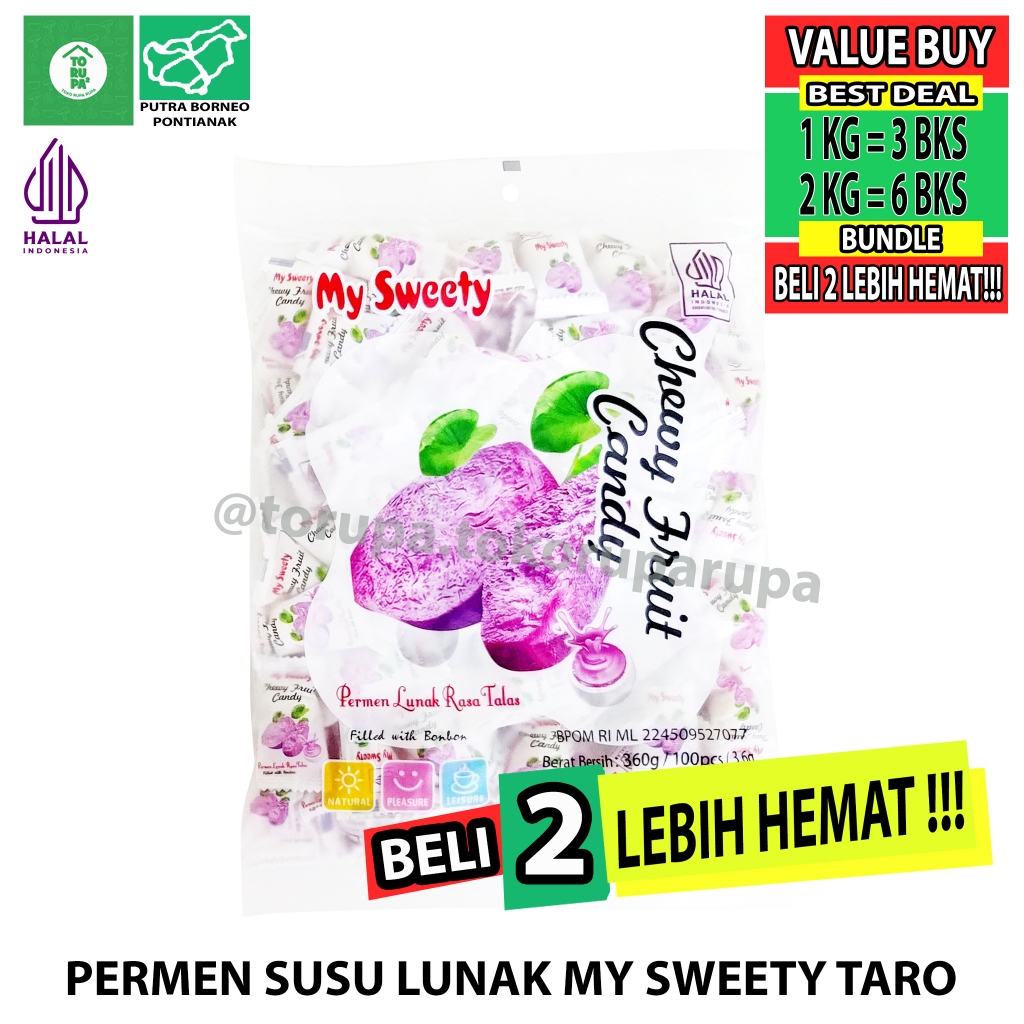 

Permen Buah My Sweety Taro 360 gr / Permen Lunak Aneka Rasa Buah / Permen Susu Snack Lebaran