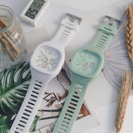 Pa Jam Tangan Analog Chrono Pria Wanita Rubber Quartz Fashion Couple Anak Remaja Premium Rm035