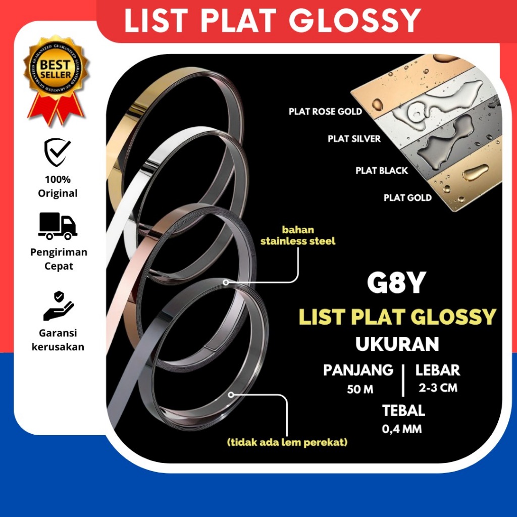 LIST PLAT GOLD Panjang 50 Meter