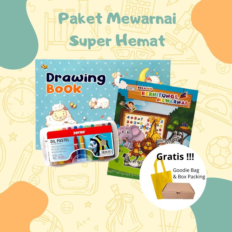 

KODE R47X Paket Buku Mewarnai Kiky Buku Gambar Kiky Set Gift Kado Anak Hampers Aesthetic Set 3 in 1 GoodieBag