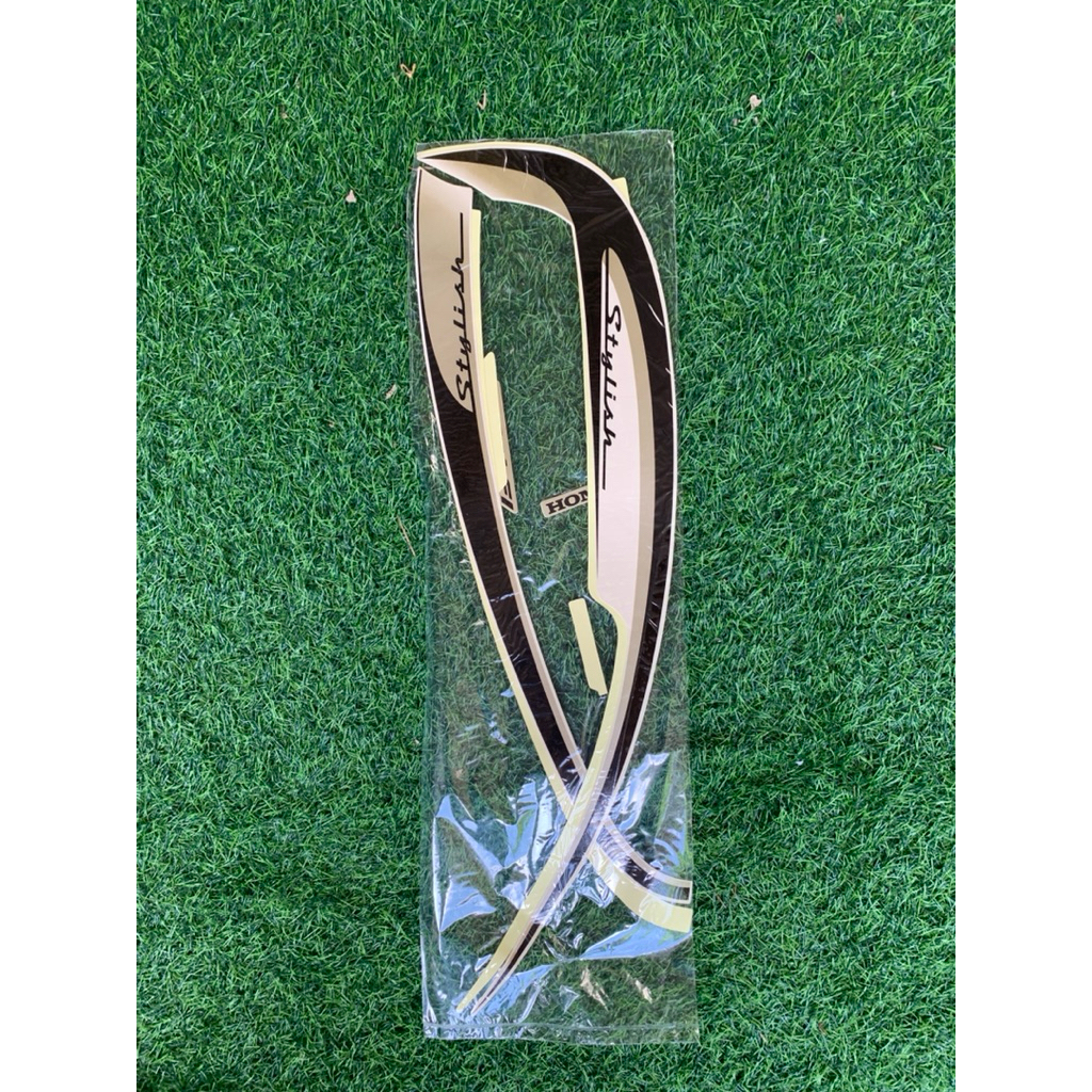 stiker striping stylish scoopy fi warna cream