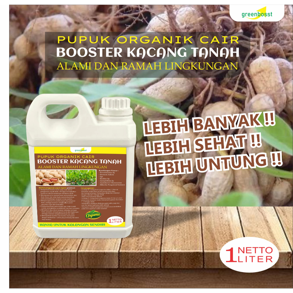 pupuk organik booster kacang tanah, 1 liter. tingkatkan rumpun polong dan kurangi busuk isi dan akar