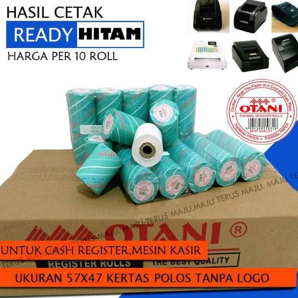 

KODE U16J Kertas Struk Thermal Cash Register 1Pak isi 1Roll 57x47Merk Otani