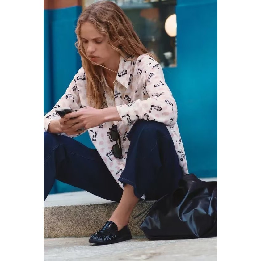 Kemeja Pink Paisley Printed