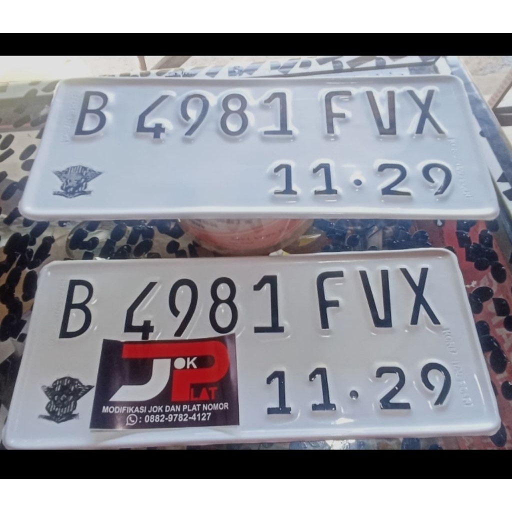 standar plat nomor font baru hurup cating stiker