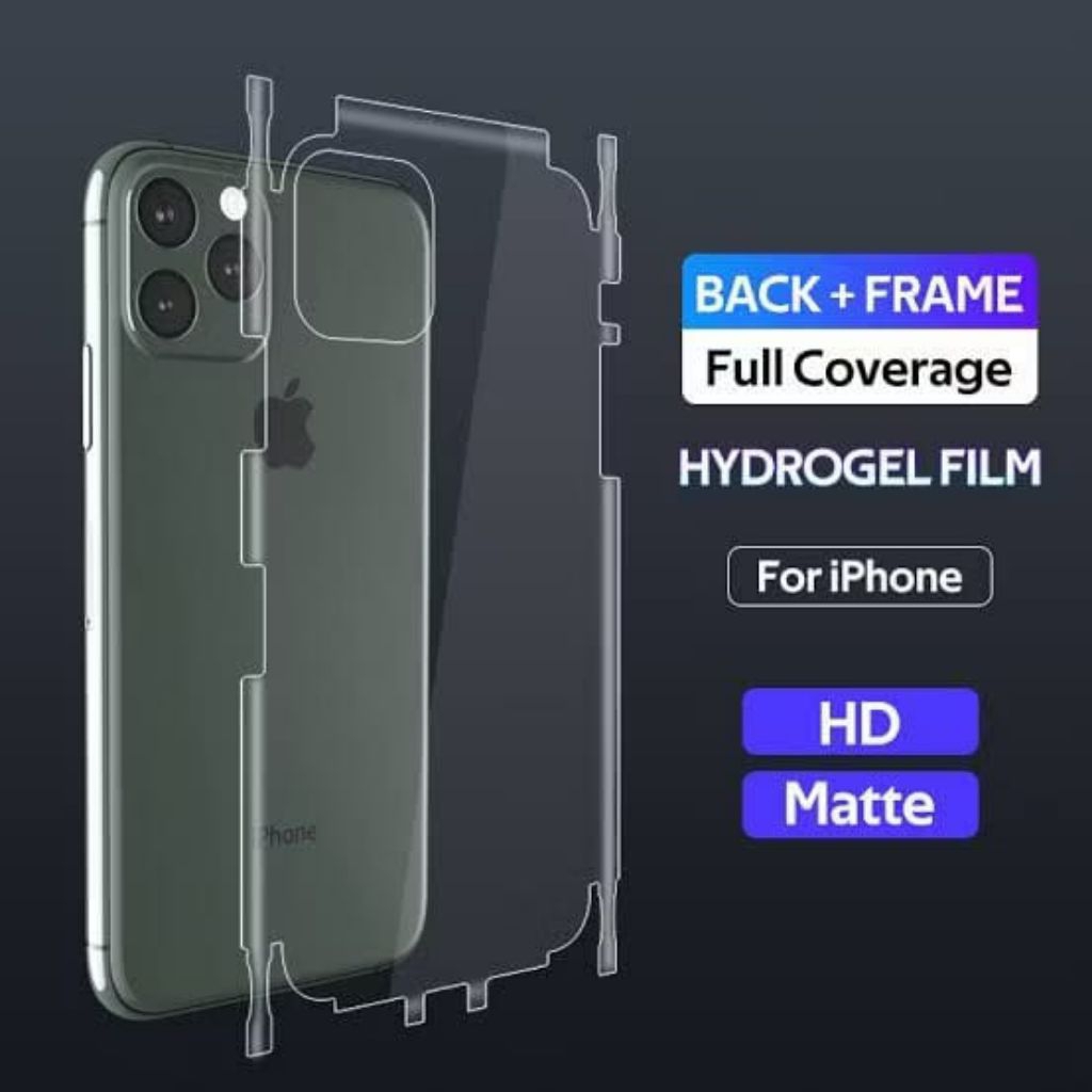 Anti Gores HYDROGEL For iPhone 16 15 14 13 12 11 7 8 6 X XR SE Anti Gores Samping Belakang full cave