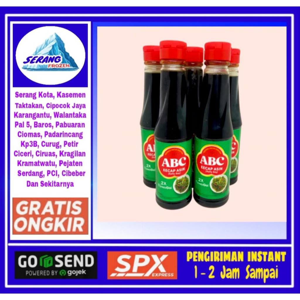 

ABC Kecap Asin Botol 135ml, Serang Frozen