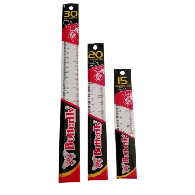 

Penggaris Butterfly ( Eceran 1 pcs )/Rol Batterfly 15cm, 20cm, 30cm
