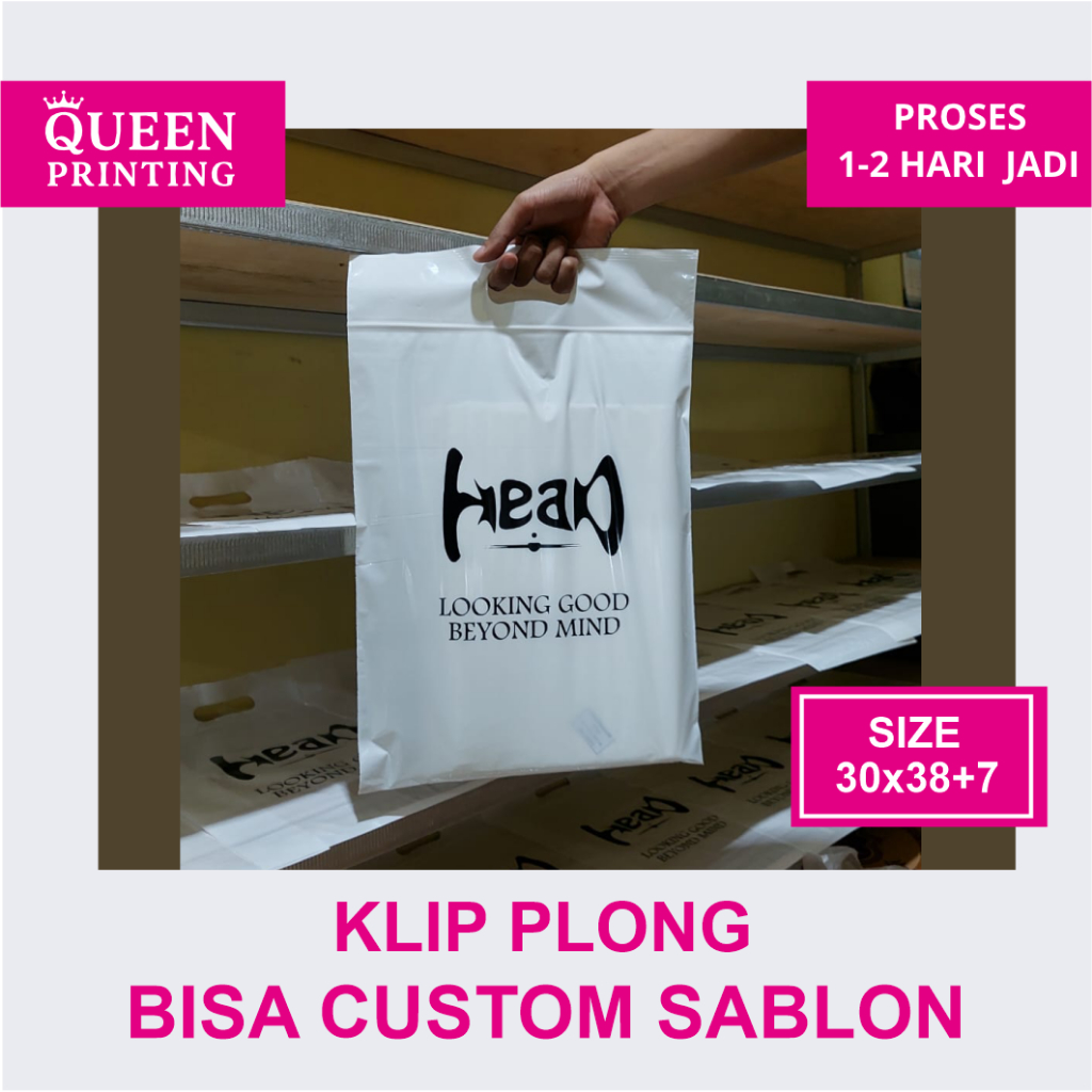 plastik klip plong / plastik tenteng - bonus sablon
