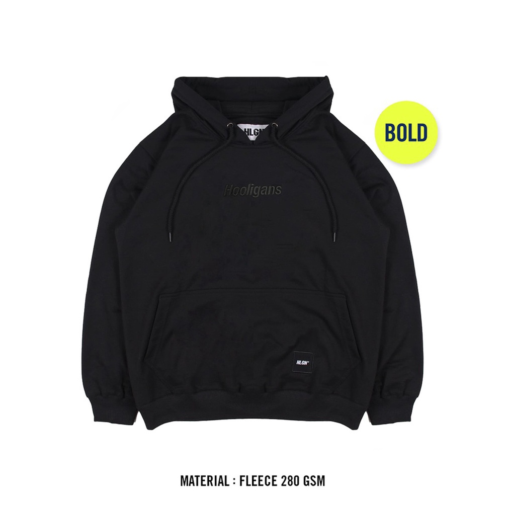 HOOLIGANS Hoodie Bold Analogue  Black KODE L4S1