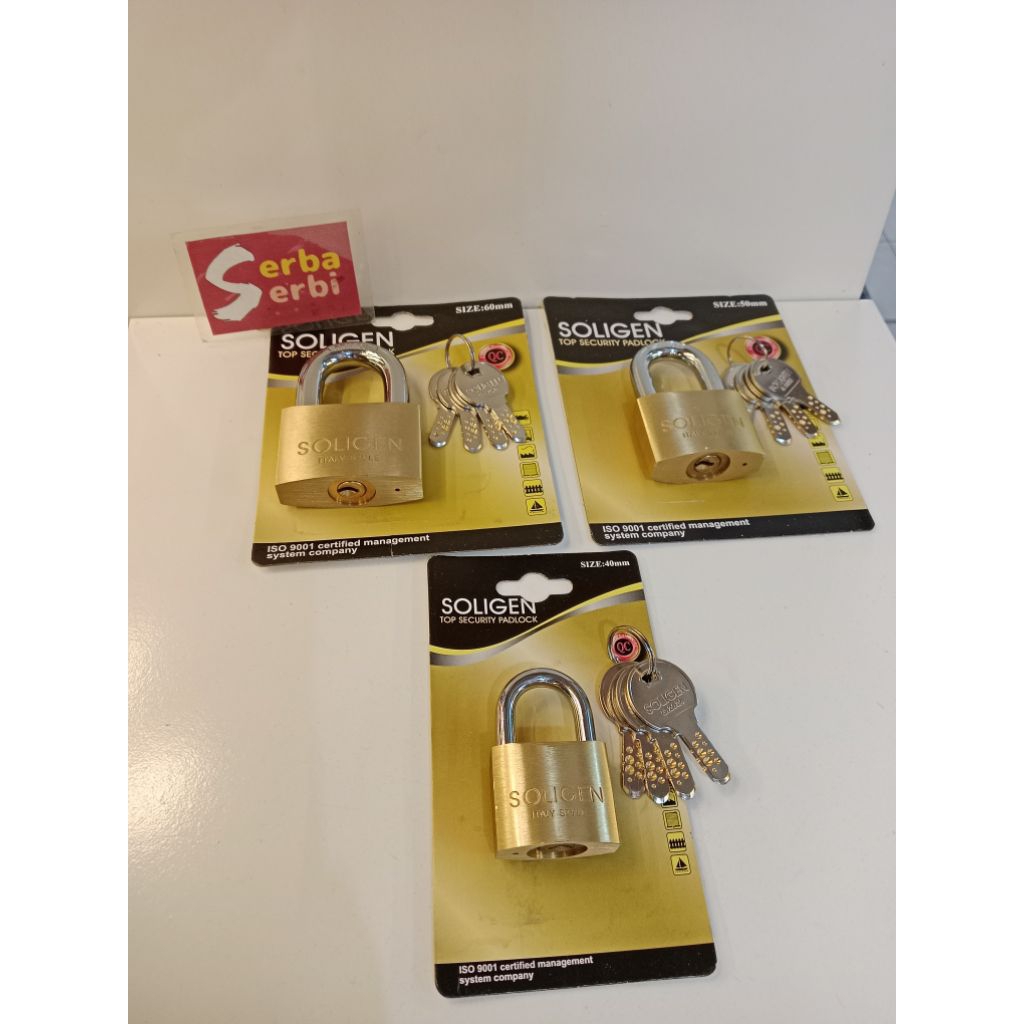 -SOLIGEN PENDEK GEMBOK-Pengunci kuningan padlock