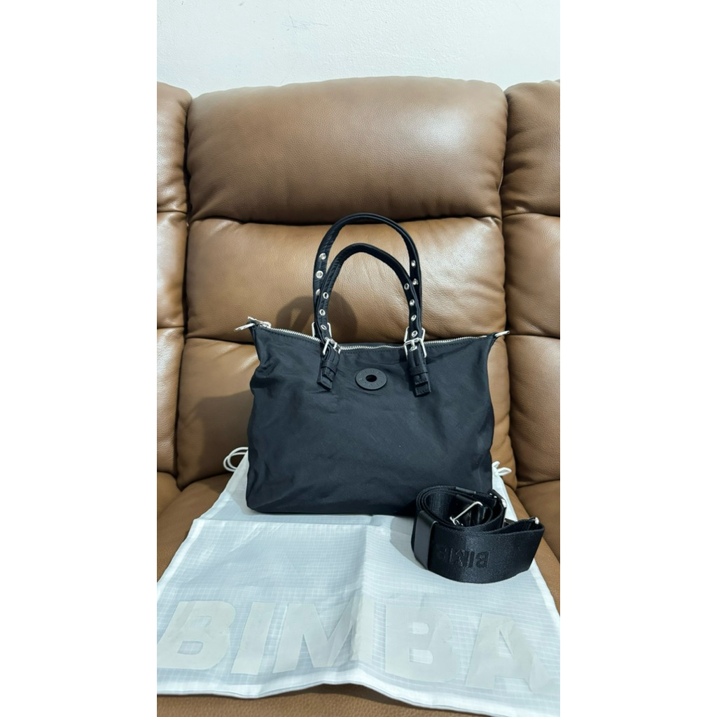 bimba y lola nylon shopper medium black