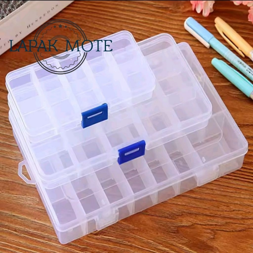 KOTAK SEKAT  PLASTIK 24SEKAT KOTAK PENYIMPANAN MANIK MANIK