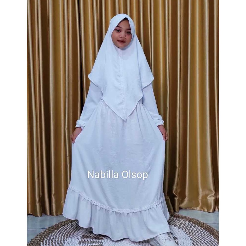 KODE B56X Baju Muslim Anak  Gamis Anak Perempuan  Gamis Putih Anak Perempuan  Other  Nirmala Syari A