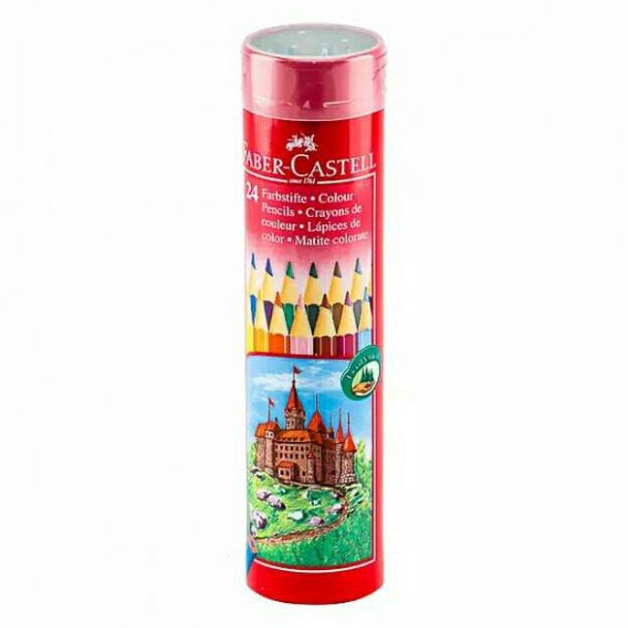

KODE U17G FaberCastell Colour Pencils in Round Tin 24L Pensil Warna Kayu 24 Warna Panjang