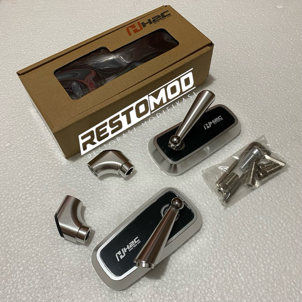 Spion Set H2C silver Kaca spion H2C mirror H2C sepasang Kaca H2C beat dll