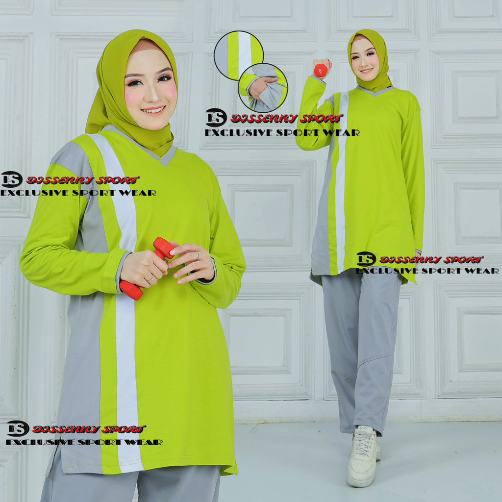 Setelan Olahraga tunik Wanita muslimah//Baju Olahraga tunik muslim model terbaru