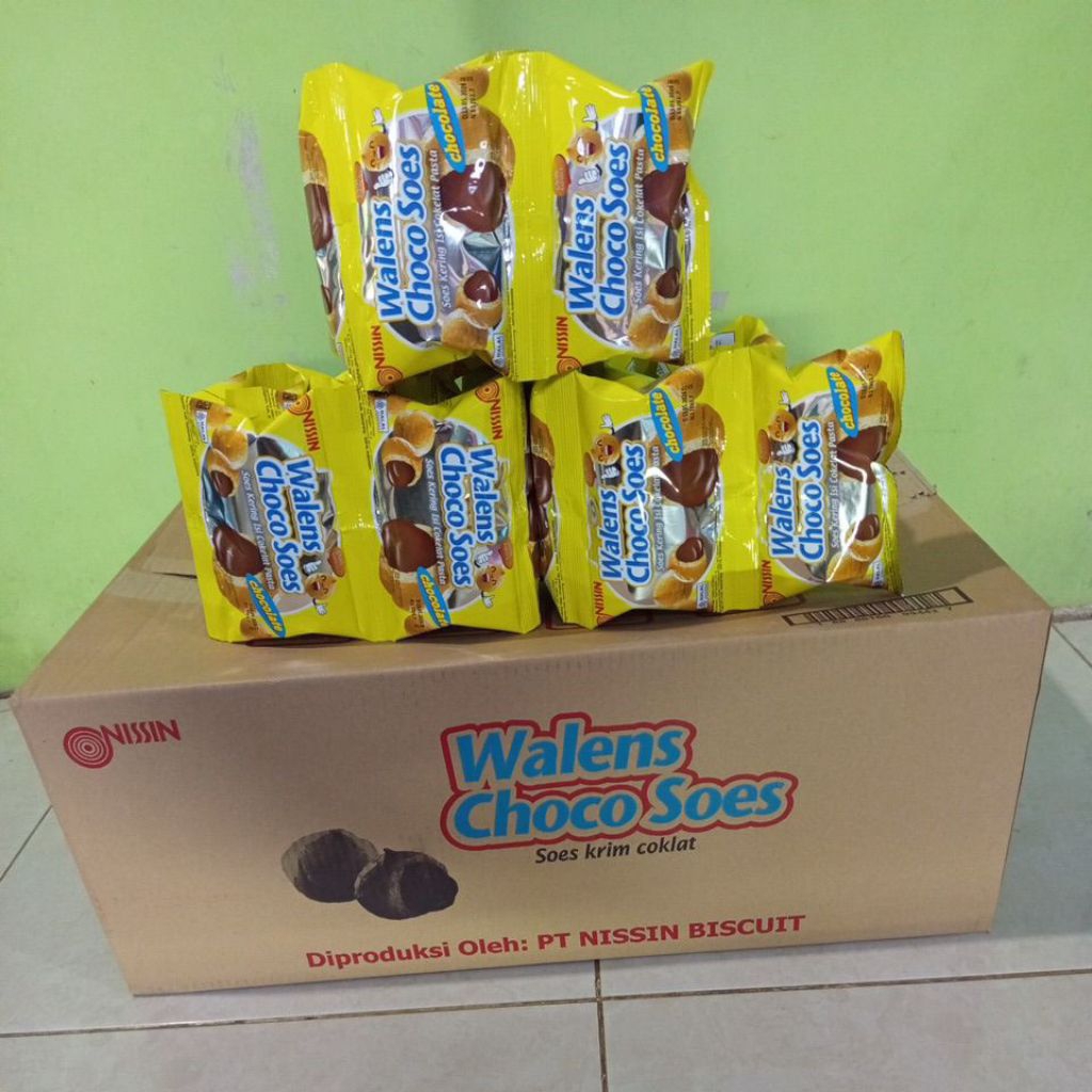 

walens choco soes soes kering isi coklat pasta 1renteng isi 10 pcs @16gram