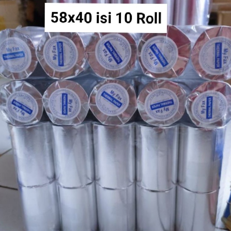 

Terlaris KERTAS SETRUK THERMAL EDC UK 58mm x 4mm 1pak isi 1 rollpcs