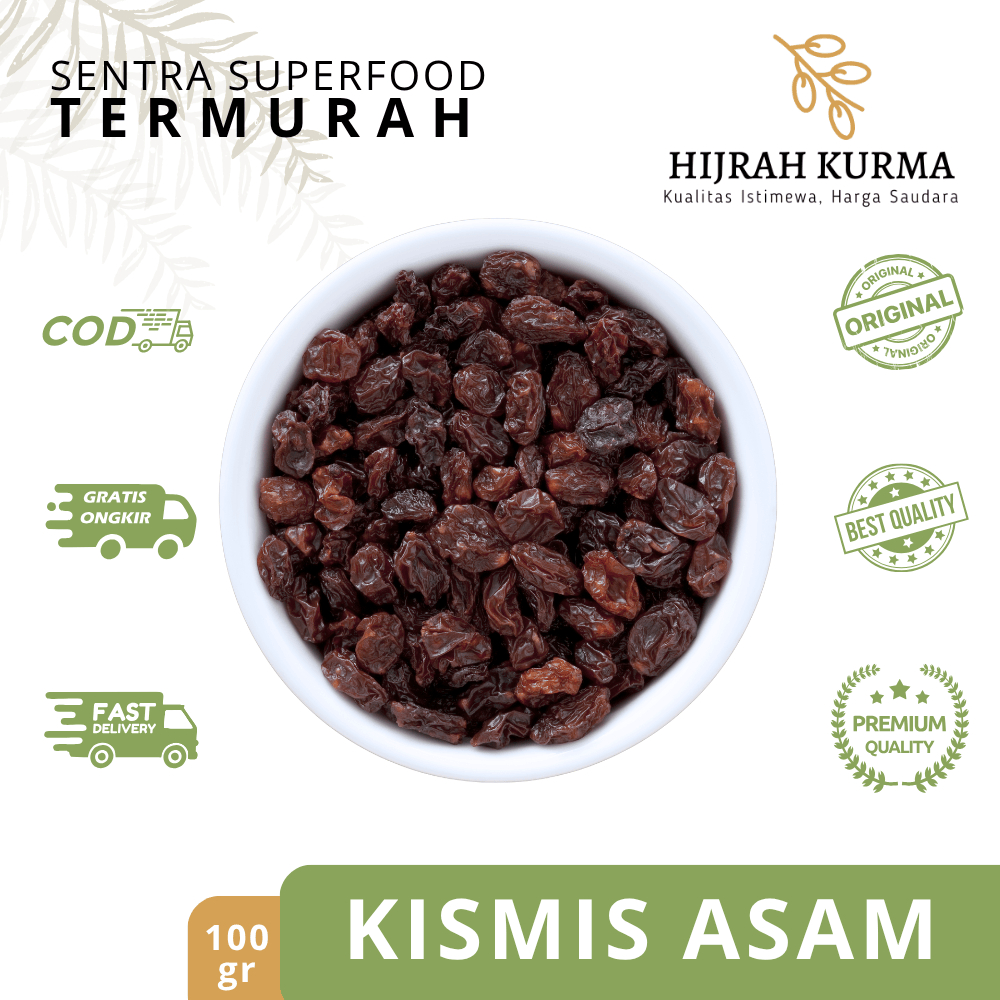 

Kismis Asam Premium Ekonomis | Kemasan 100gr