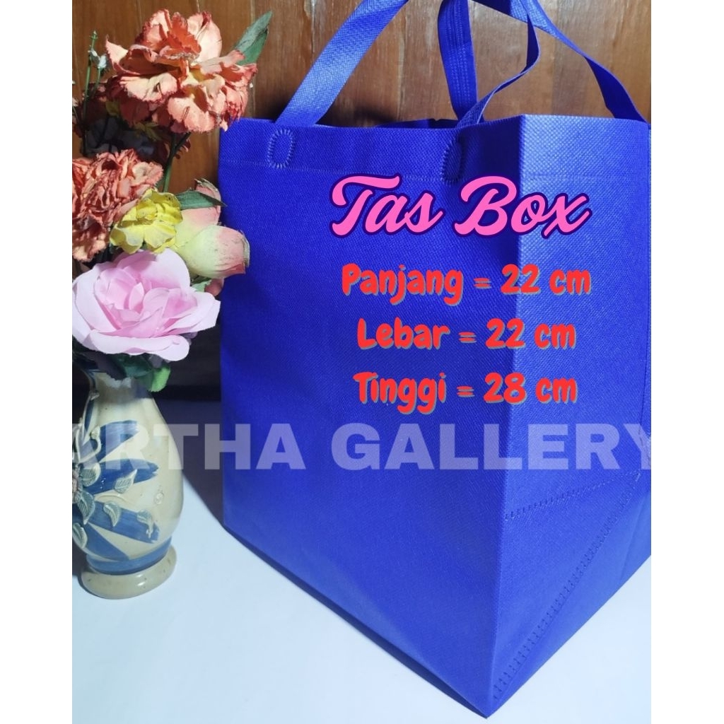 

Tas Box 22x22cm Tinggi 28cm / Tas Hajatan / Tas Spunbond / Goodie Bag / Tas Ramah Lingkungan