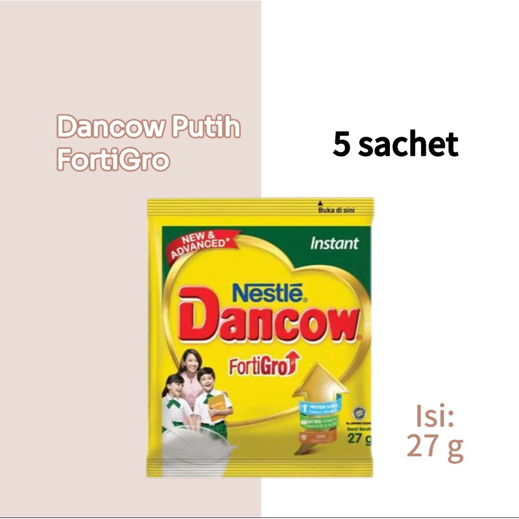 

Dancow Putih FortiGro kemasan 27g @5 sachet