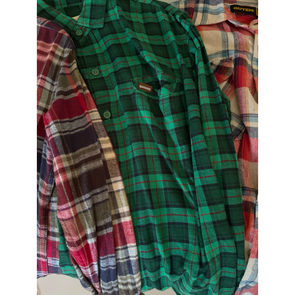 kemeja flanel pria preloved