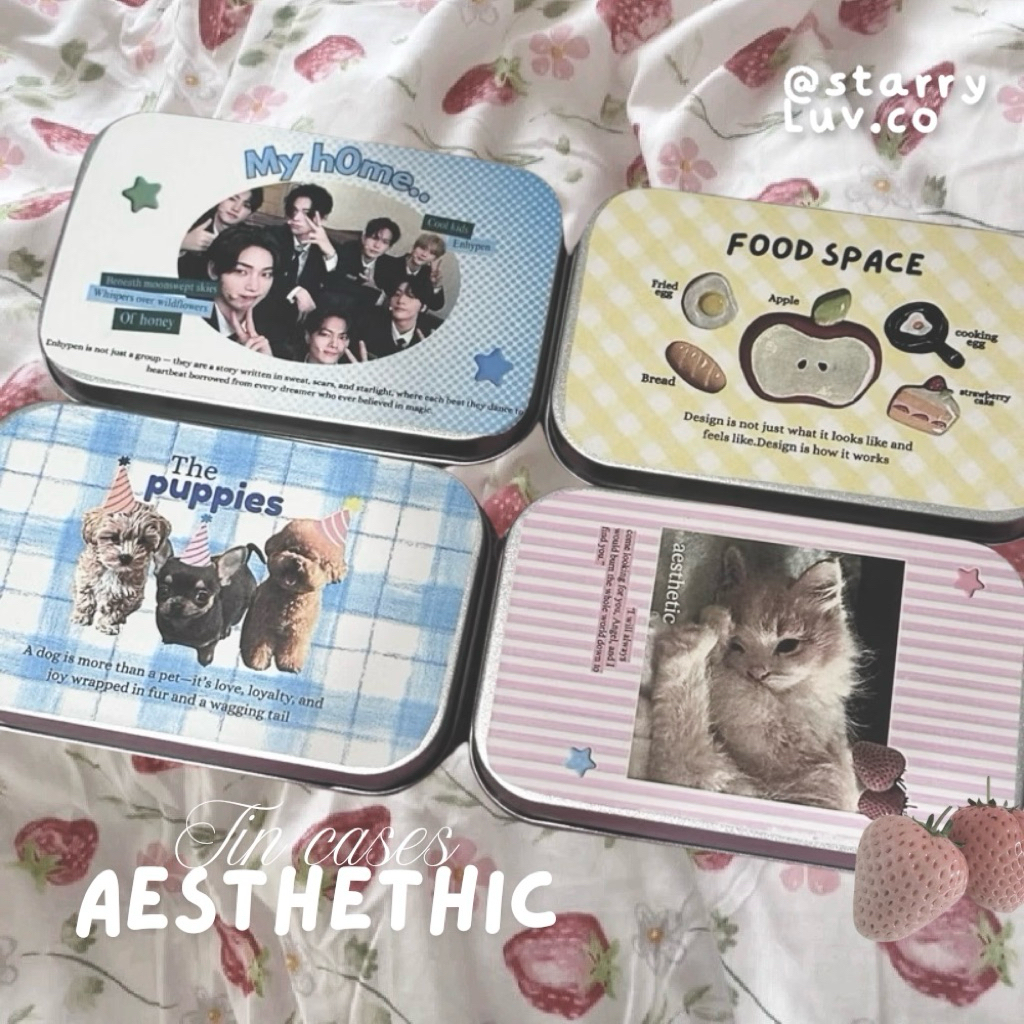 TIN CASE DECO // dog fruit food cat enhypen tin cases // penyimpanan lucu // real pict