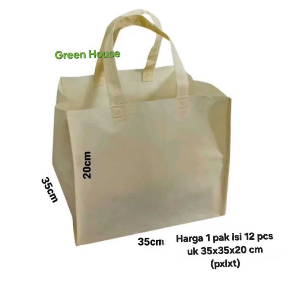 

1pak :12 pcs Tas Spunbond 35x35x20 | Goodie bag Tas Box Cake Tas Box Pizza Tas Kain Spunbond Tas Hampers
