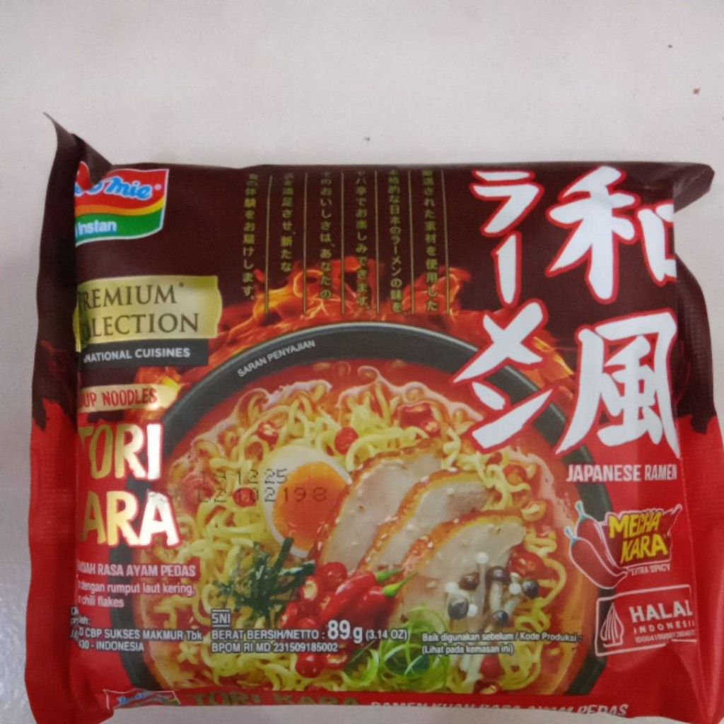 

Indomie Mi Instan Soup Noodles Tori Kara Japanese Ramen 89gr