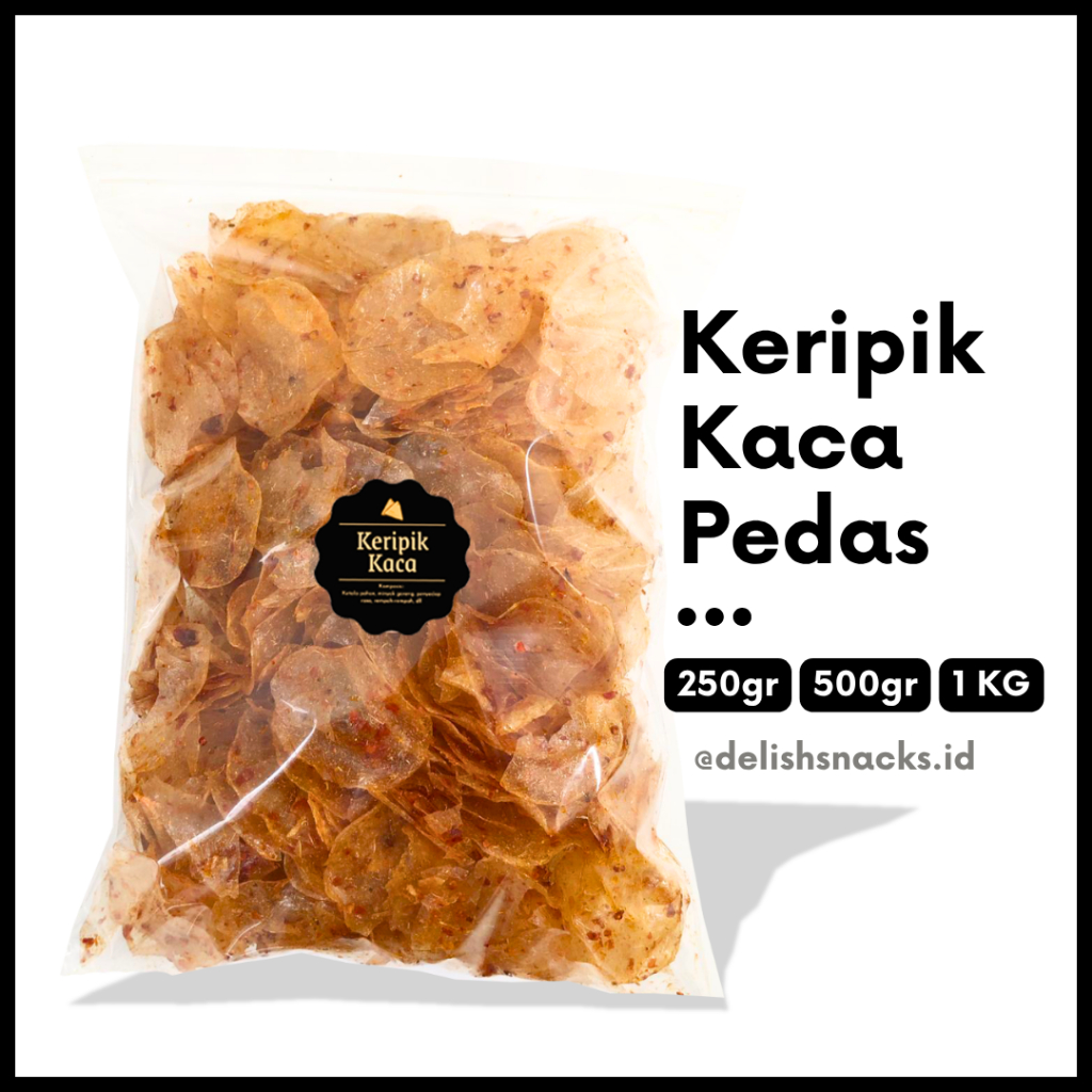 

[DELISH SNACKS] Keripik Kaca Pedas (Grosir) 250gr 500gr 1 KG / Snack Cemilan Camilan Grosiran Kiloan