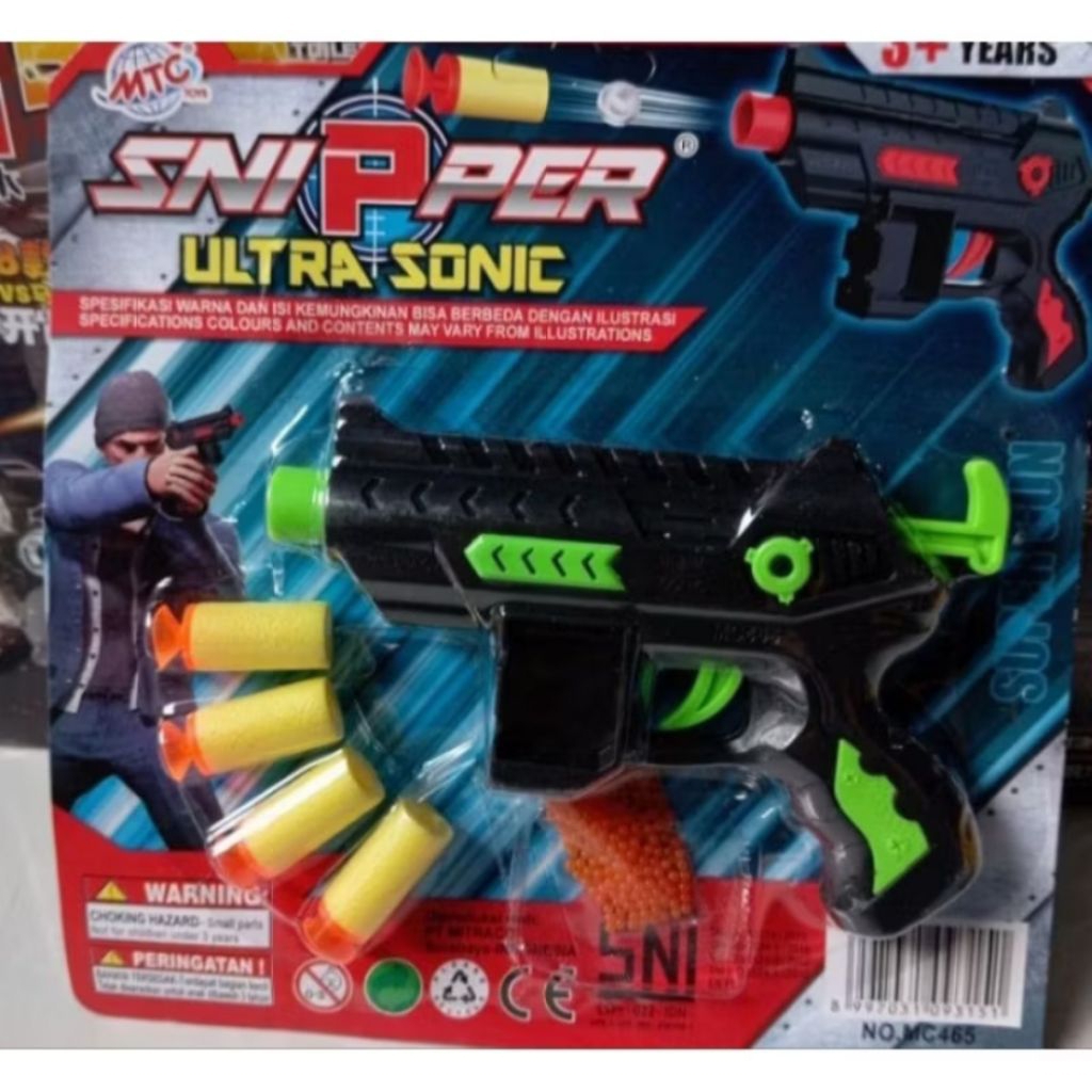 Pistol Mainan Sniper Ultra Sonic 1Set Tembakan Peluru Mainan Anak