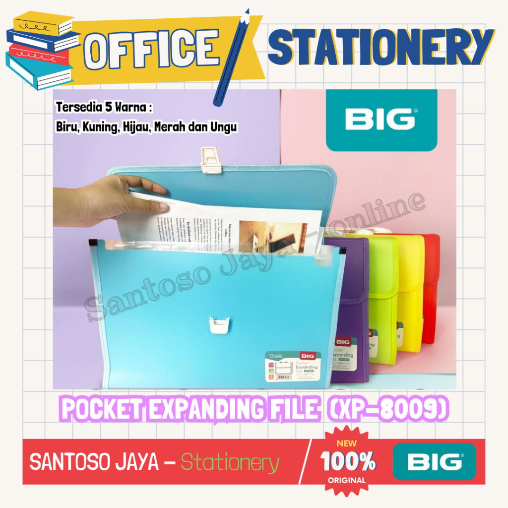 

Expanding File BIG Map Harmonika - Organizer Document F4 Folio - Pocket Plastik Kunci XP-8009