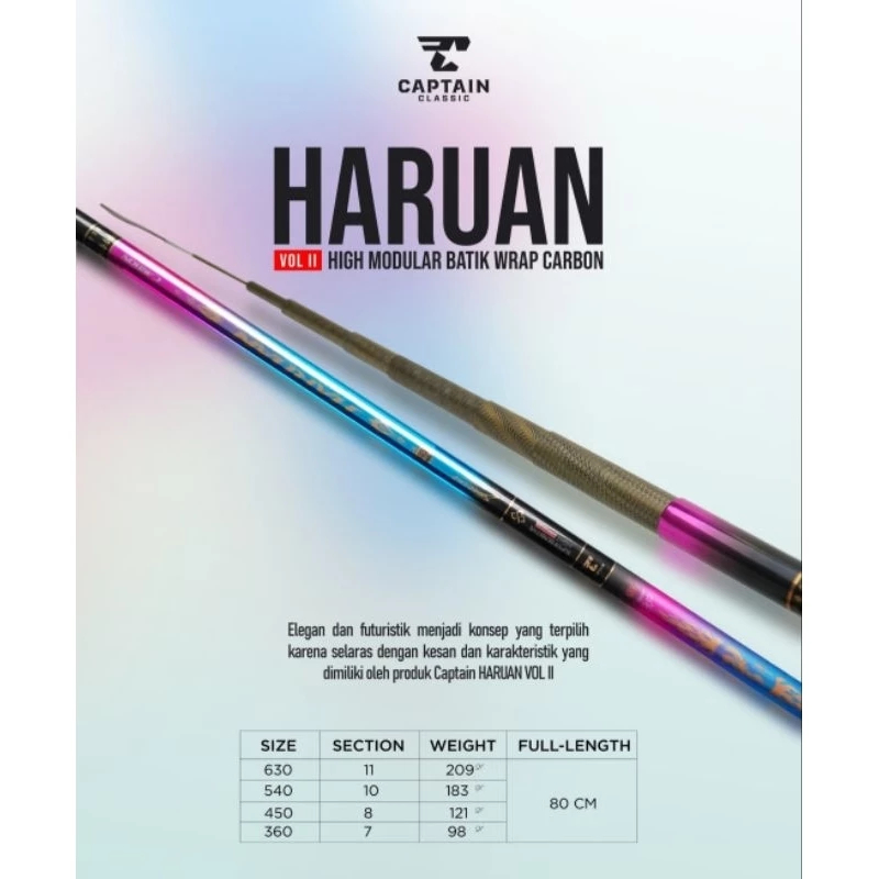Joran Pancing Tegek Haruan Vol II 360/450 cm Carbon Batik