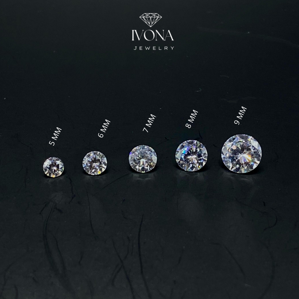 Permata Batu 1mm-2.5mm Zircon 1000 BUTIR Zircon Putih Bulat zirconia Butir Grade 5A Import Quality I