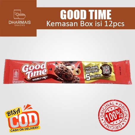 

GOODTIME - Biskuit/Cookies Double Chocolate Isi 12 Pcs - DHARMAIS SNACK