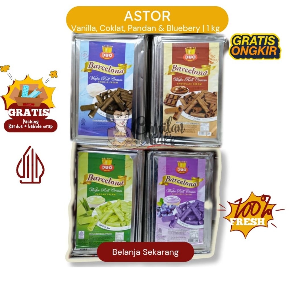 

ASTOR BARCELONA 1KG/ CAMILAN MAK'E/ CEMILAN ASTOR KECIL/ CAMILAN/ JAJANAN/ SNACK KILOAN