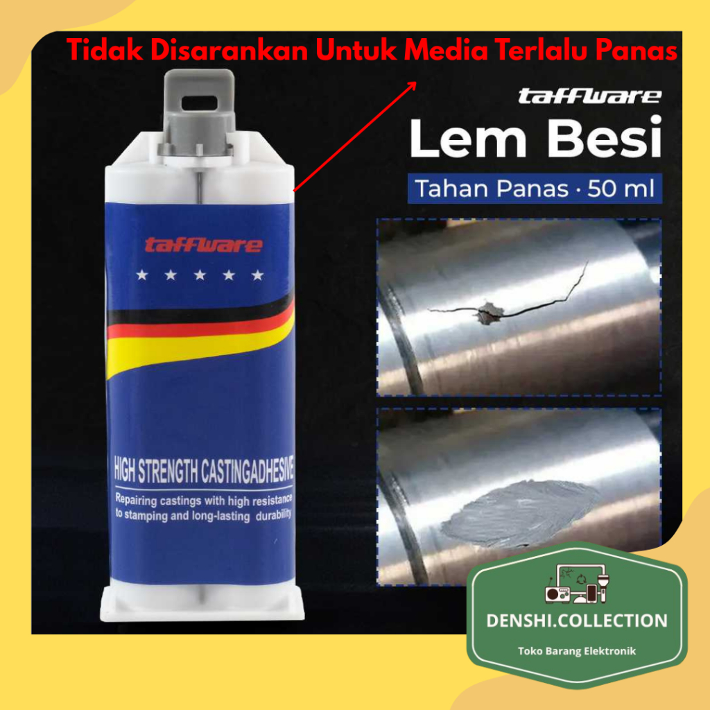 Taffware Lem Besi Tahan Panas I Lem Besi I Lem Baja I Lem Seng I Glue Adhesive Industrial AB 50ml - 