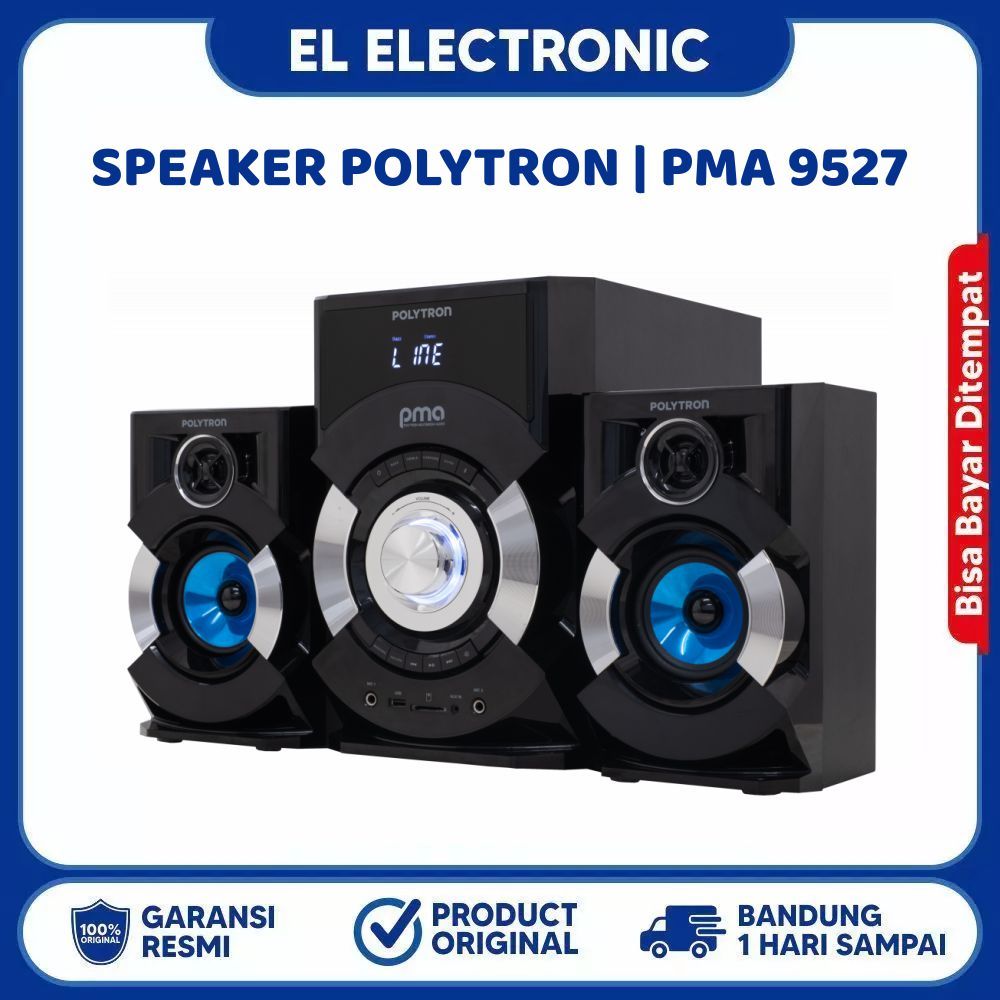 New Speaker Aktif Bluetooth PMA 9527 Super Bass Remote USB Polytron