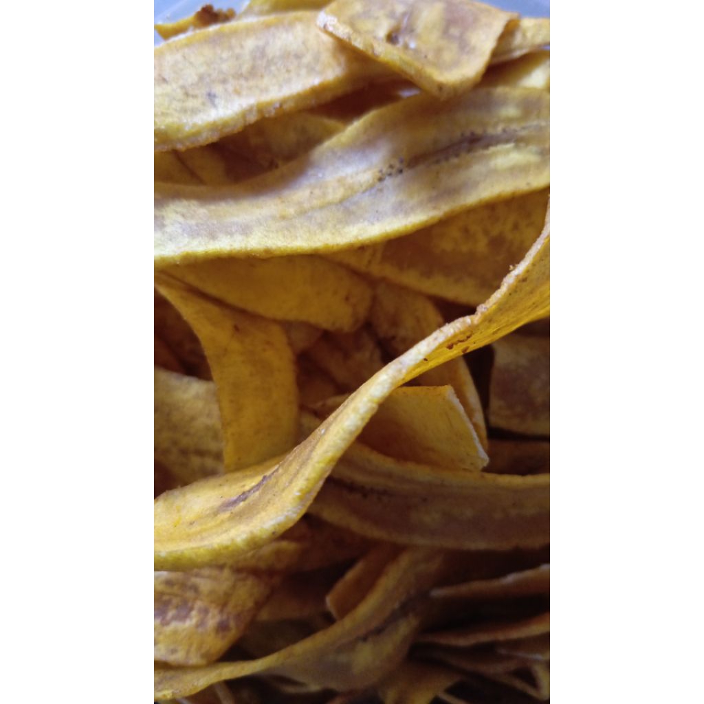 

keripik pisang manis atau gurih renyah kriuk