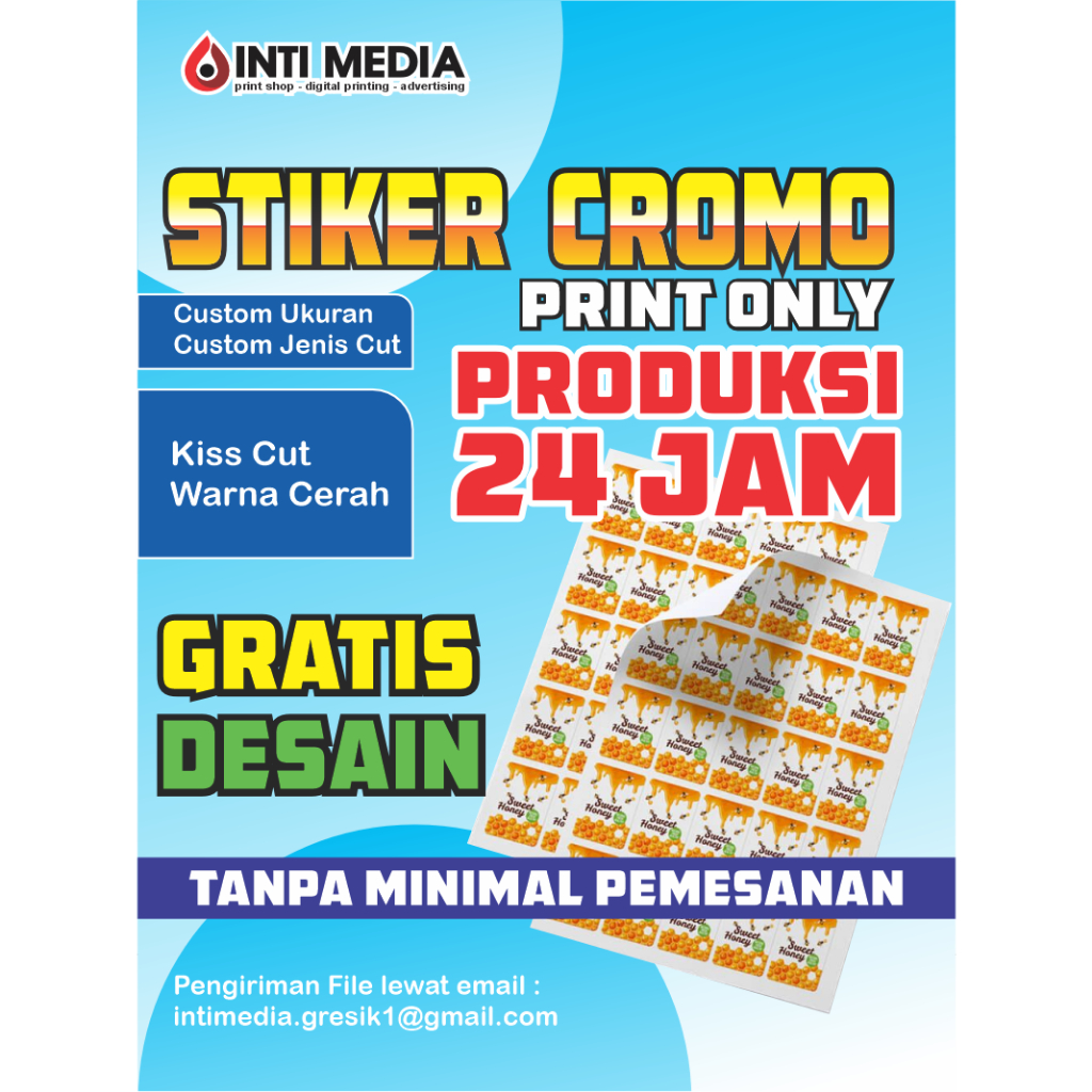 

Cetak Stiker Kromo / Hvs A3+ (Print Saja Tanpa Cutting)