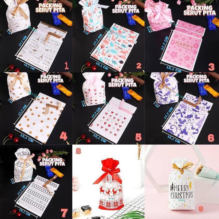 

[Harga / 20 pcs] Termurah Kemasan Plastik Serut Ukuran Sedang/ Kantong Gift Coklat Kado Souvenir