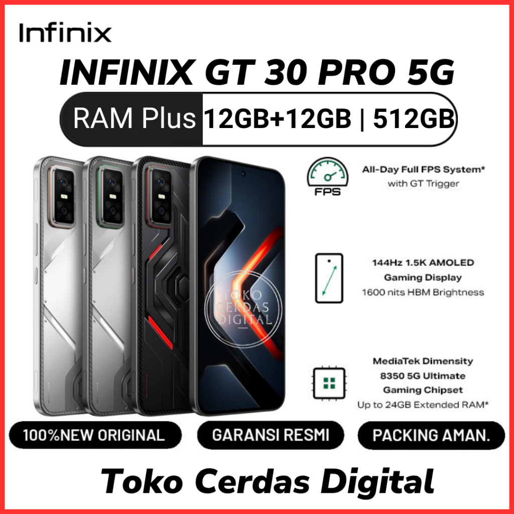 INFINIX GT 30 Pro 5G 12/512GB Garansi Resmi 12 Bulan | INFINIXGT30PRO | GT30PRO | GT30 PRO 5G