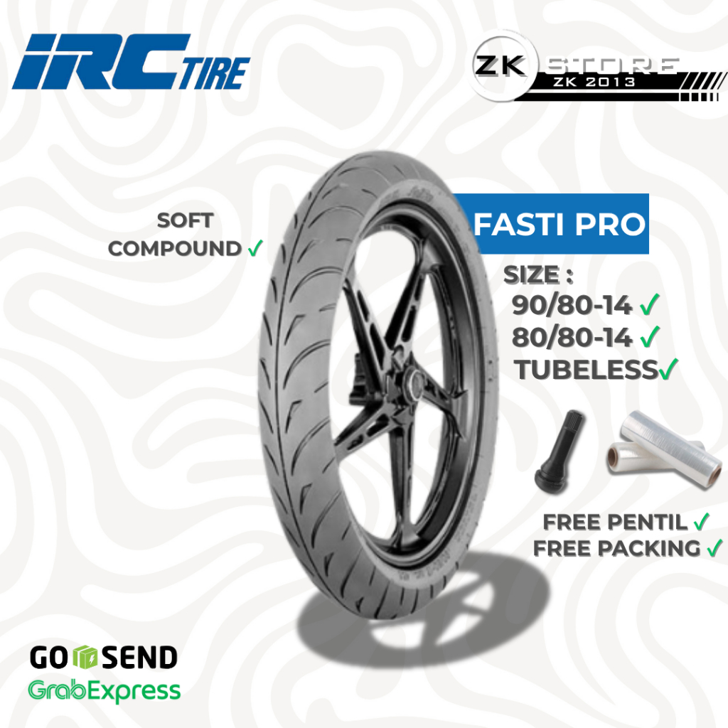 Ban IRC Fasti Pro Ring 14 90/80 & 80/80 Tubeless