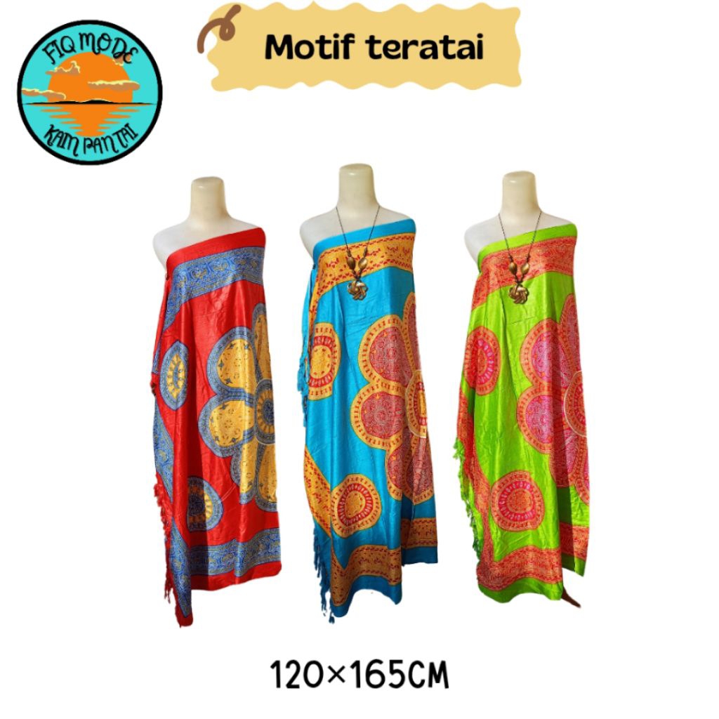 Kain Bali - kain pantai motif Teratai - kain pantai Bali