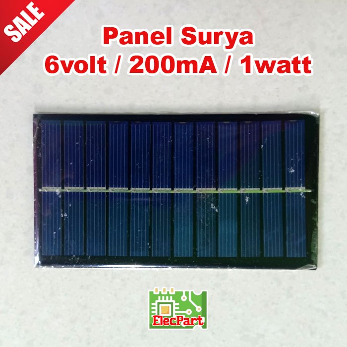 1 Pcs Elecpart Panel Surya Solar Cell Mini 6v 1w Cas HP Powerbank 18650 DIY